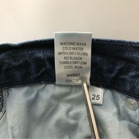 Pistolsa High Waist Skinny Jeans Medium Dark Wash Light Distressing Size 25 - Picture 11 of 13